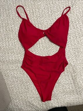 One piece hot pink with cutout